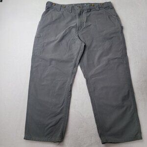 Carhartt Dungaree w/ Suspender Button Men's Gray Carpenter Work Pants Size 42X28